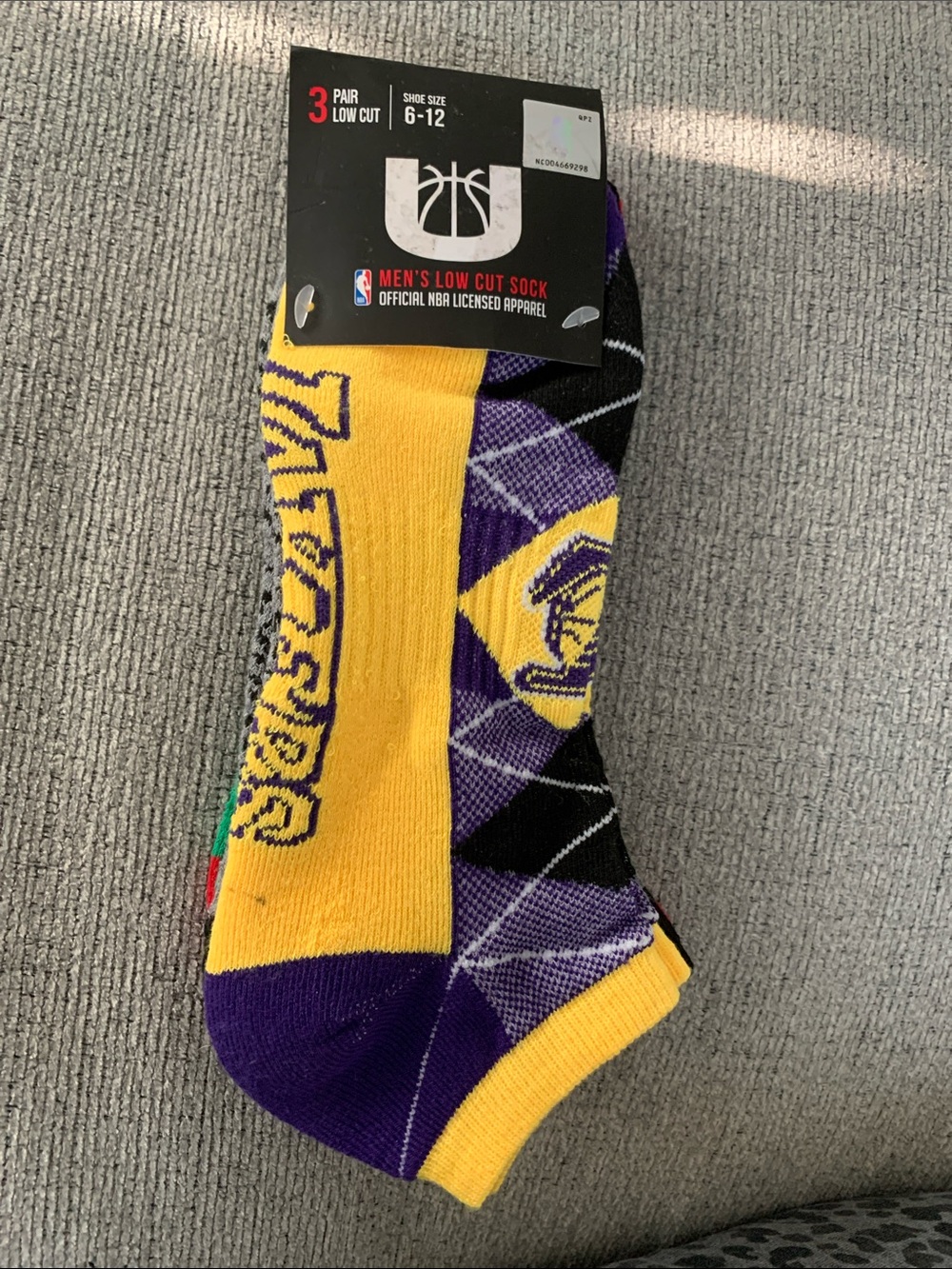 NBA Los Angeles Lakers Low Cut Socks - Yellow, Purple, Black